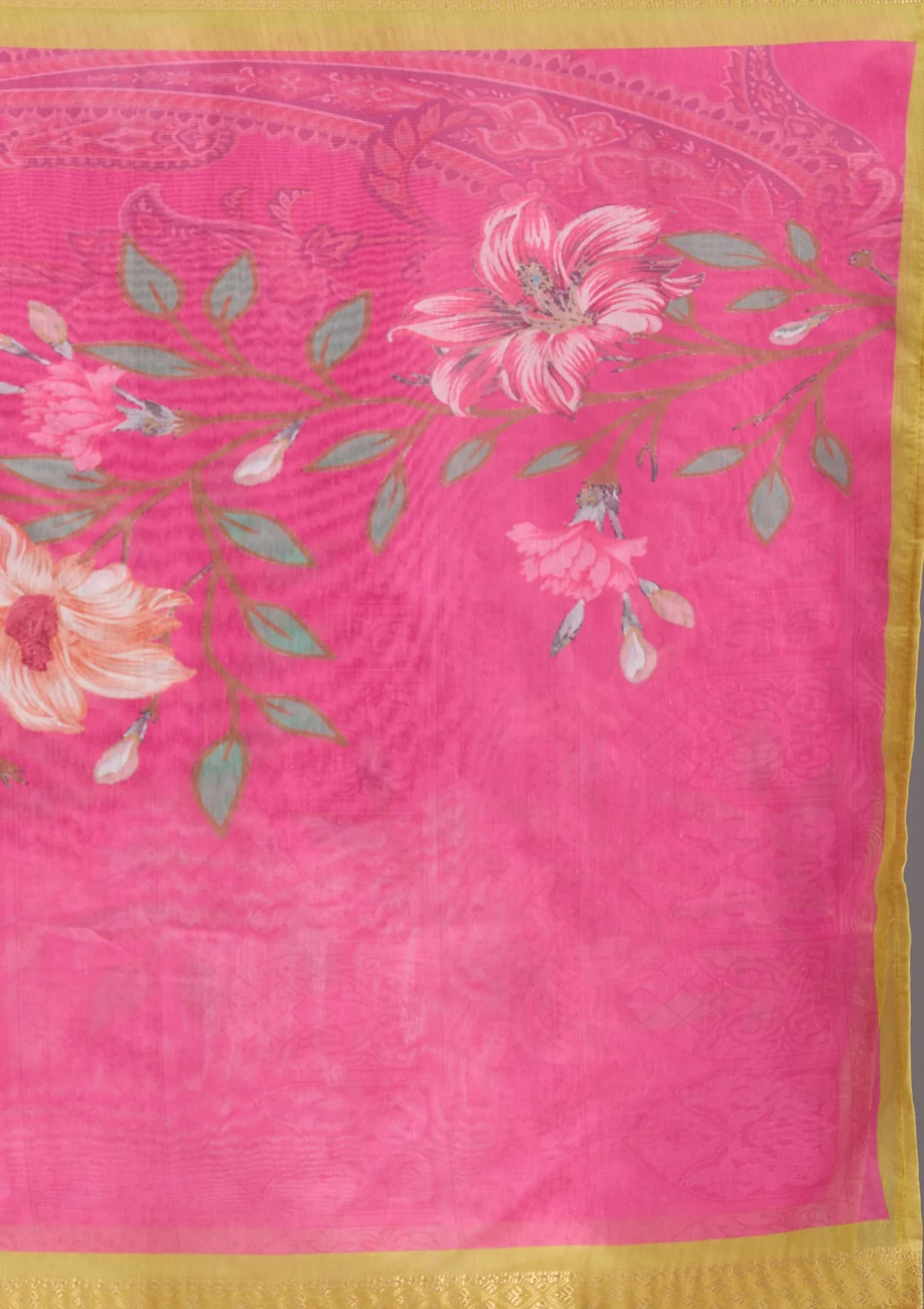 Mustard Yellow Threadwork Chanderi Readymade Salwar Suit - Image 10