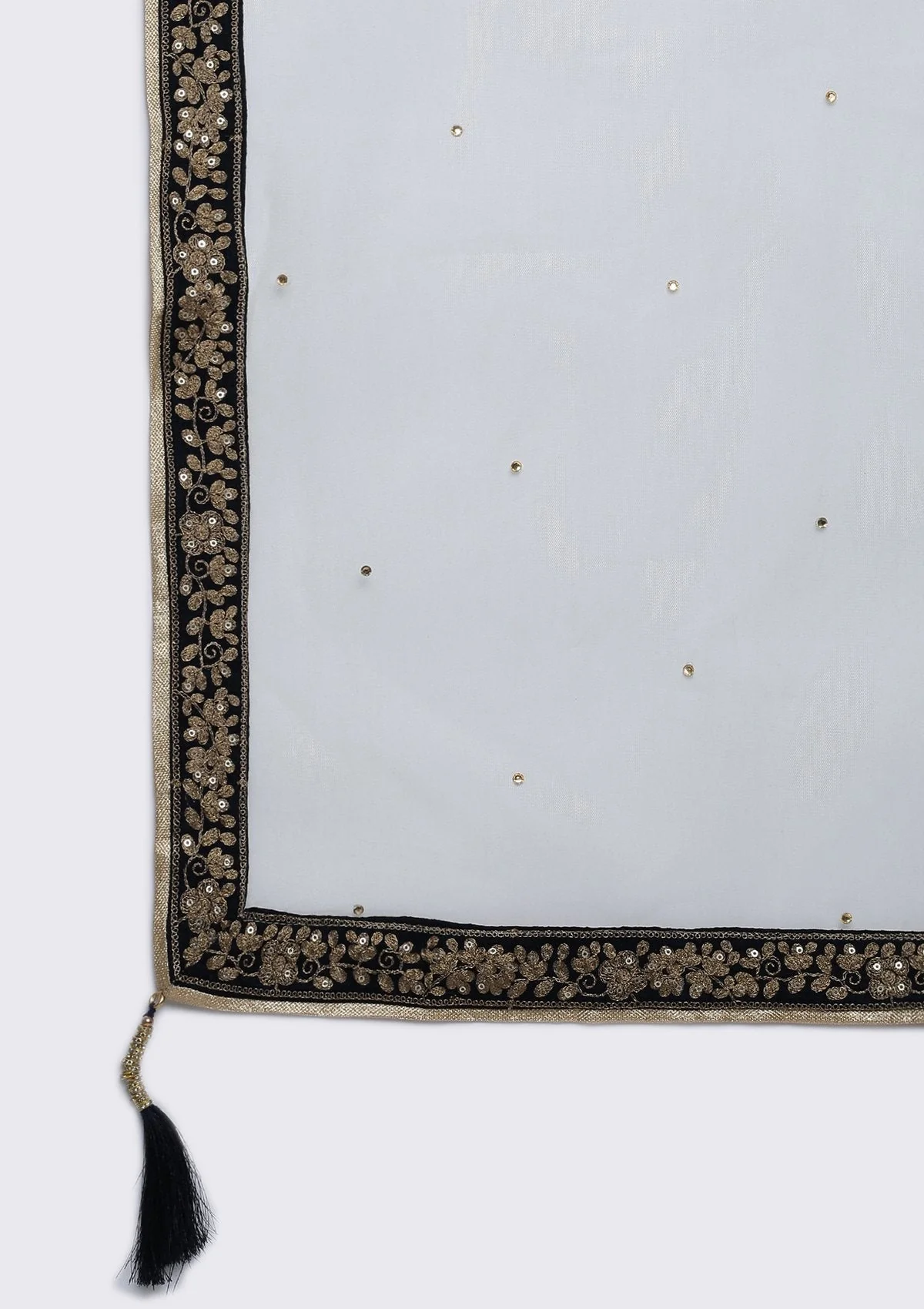 Navy Blue Mirrorwork Net Readymade Lehenga - Image 8