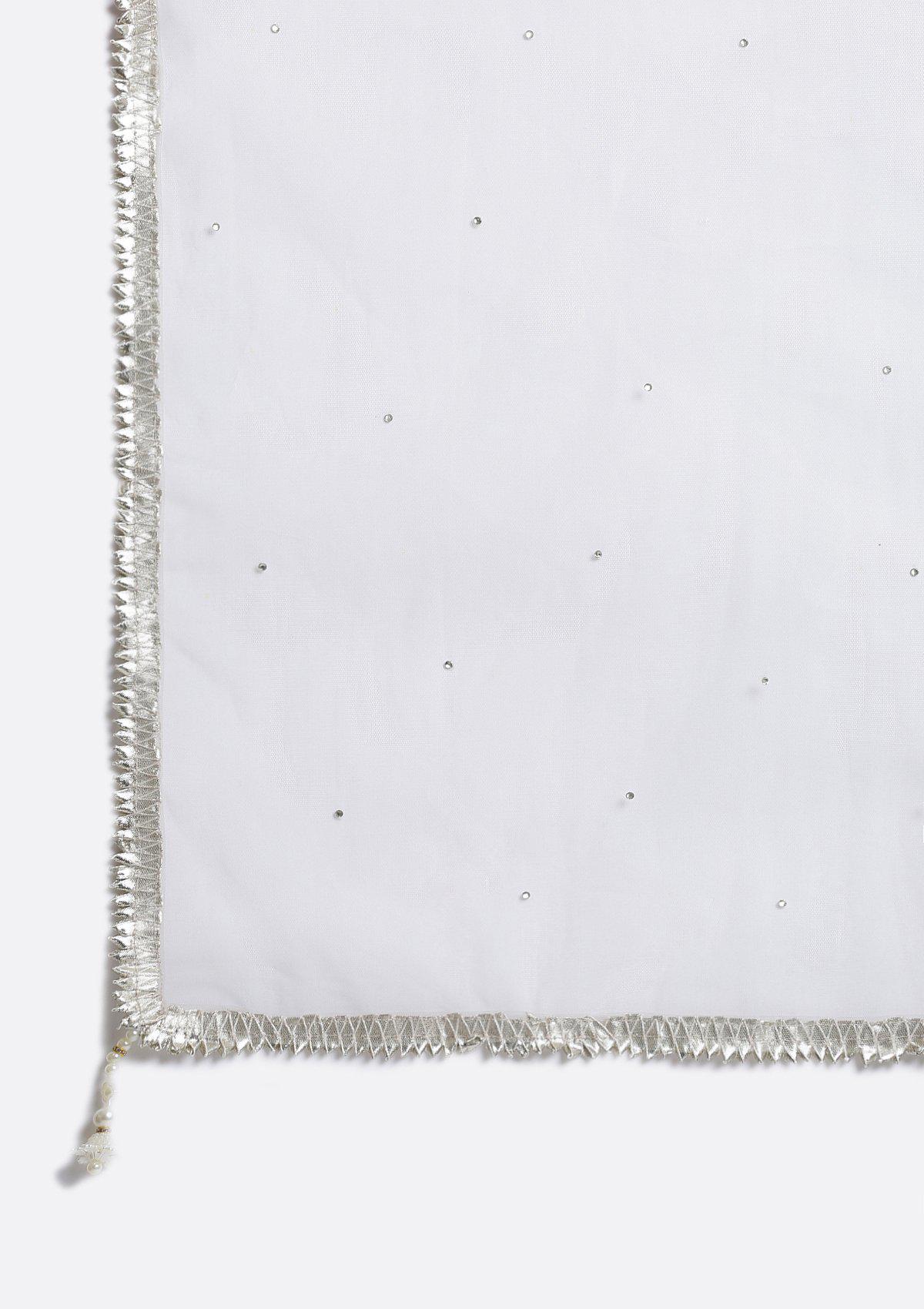 Pista Green Sequinned Net Readymade Lehenga - Image 8