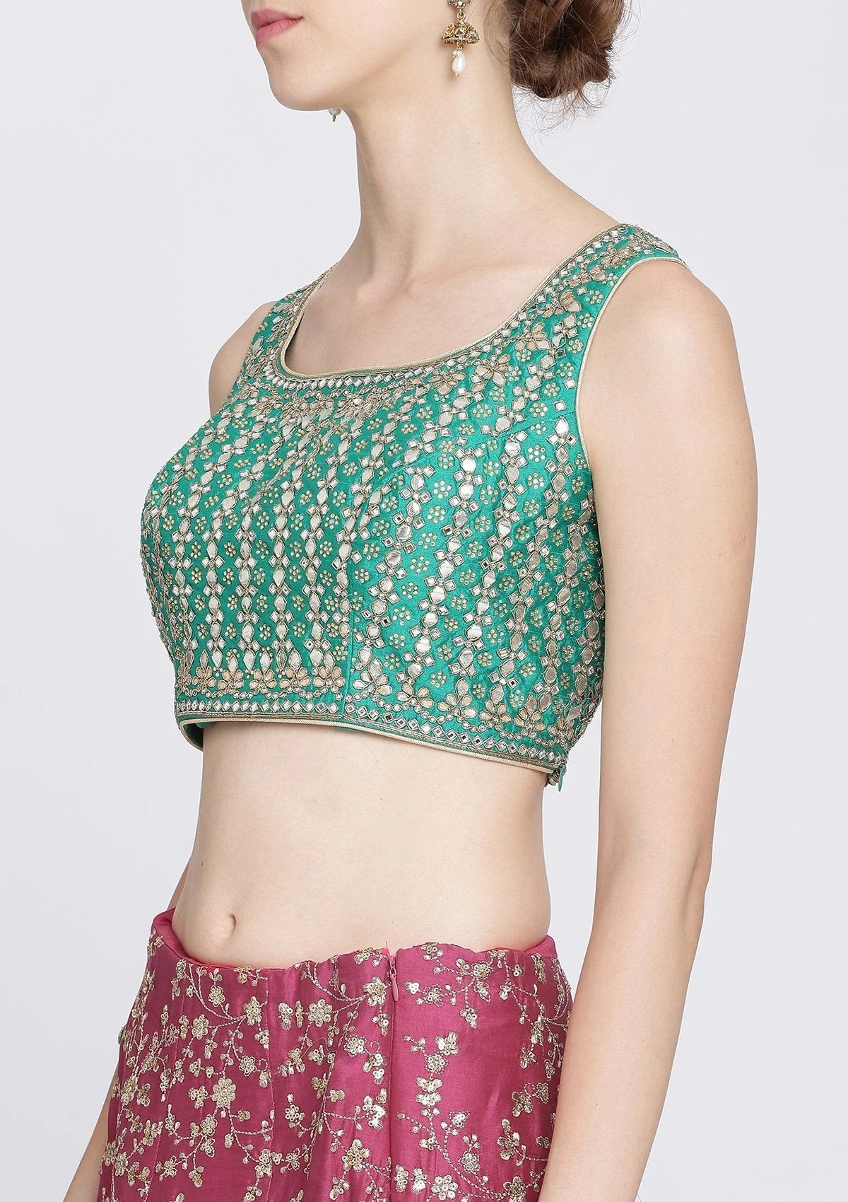 Rani Pink Sequins Net Readymade Lehenga - Image 7