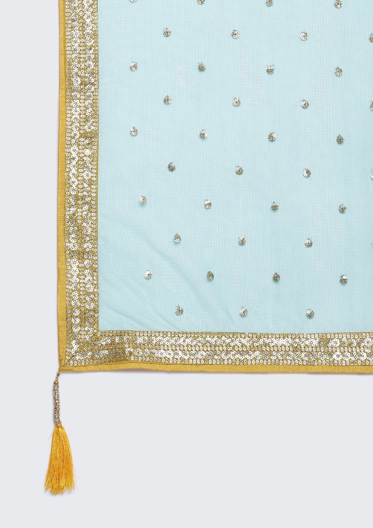 Yellow Sequins Rawsilk Readymade Lehenga - Image 8